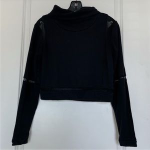 Alo Yoga Cropped Turtleneck With Mesh Detail
